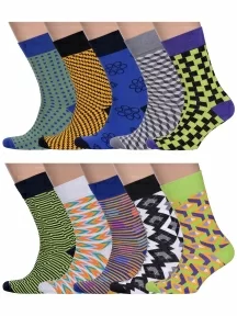 Набор из 10 пар мужских носков MSCLUB №М23, ВИ10-НМ23, микс "ОБМАН ЗРЕНИЯ"