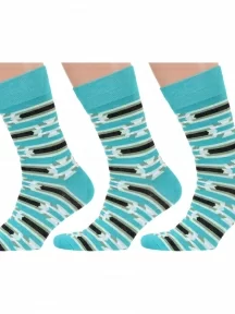 Комплект из 3 пар мужских носков MSCLUB №М43, msk3-М43, nm-468, БИРЮЗОВЫЕ