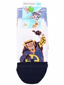 Мужские носки "Бременские музыканты" Брестские (БЧК), 23С2155, рис. 517, БЕЛЫЕ