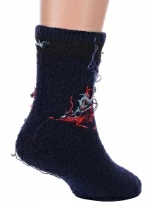 Детские теплые махровые носки Hobby Line, 7629-6, ТЕМНО-СИНИЕ