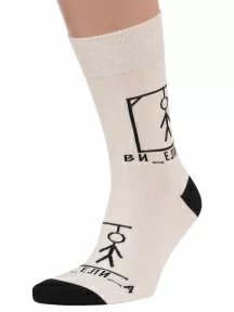 Мужские носки MSCLUB №М42, nm-451, КРЕМОВЫЕ, "Виселица"