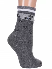 Женские махровые носки Hobby Line, Нжм8833-2, ТЕМНО-СЕРЫЕ