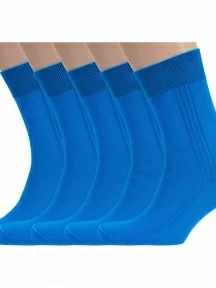 Комплект из 5 пар мужских носков RuSocks (Орудьевский трикотаж) из 100% хлопка рис. 03, ТЕМНО-БИРЮЗОВЫЕ (5-М3-11001)