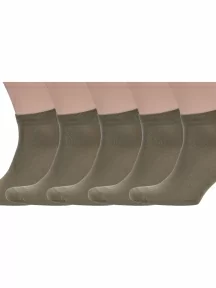 Комплект из 5 пар мужских носков Sergio di Calze (PINGONS) из мерсеризованного хлопка, 5-17SC7, ХАКИ