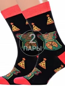 Комплект из 2 пар мужских носков "Красная ветка", 2-С-1370, ЧЕРНЫЕ