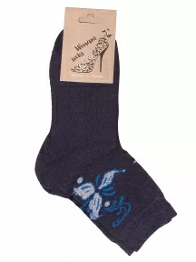 Женские носки с махровой стопой Альтаир, С26, ТЕМНО-СИНИЕ с синим