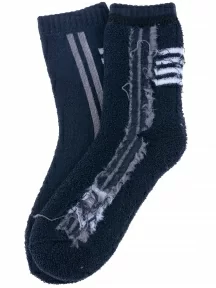 Детские махровые носки Hobby Line, 7480, ТЕМНО-СИНИЕ с серыми полосками