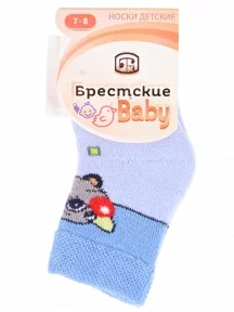Детские махровые носки Брестские (БЧК), 14С3060, рис. 820, БЛЕДНО-ГОЛУБЫЕ
