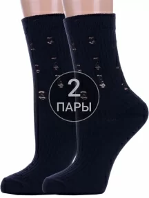 Комплект из 2 пар женских носков Hobby Line, 2-Нжвип1024, ЧЕРНЫЕ