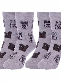 Комплект из 2 пар детских носков Conte kids, 2-17С-10СП, рис. 934, СВЕТЛО-СЕРЫЕ