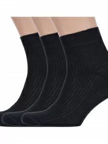 Комплект из 3 пар мужских носков Альтаир, 3-С9, ЧЕРНЫЕ