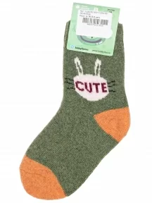 Детские теплые махровые носки Hobby Line, Ндад7618-01, ТЕМНО-ЗЕЛЕНЫЕ