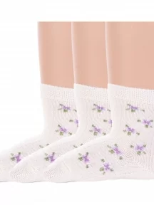 Комплект из 3 пар детских носков Брестские (БЧК), 3-14С3081, рис. 1055, Ш.БЕЛЫЕ