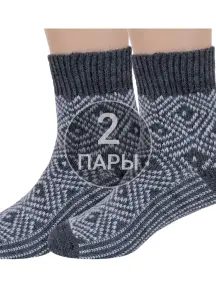 Комплект из 2 пар детских полушерстяных носков RuSocks (Орудьевский трикотаж) ТЕМНО-СЕРЫЕ, рис. 2 (2-Д-382)
