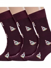 Комплект из 3 пар мужских носков RuSocks (Орудьевский трикотаж), 3-М3-1301М, М3-13048, БОРДОВЫЕ