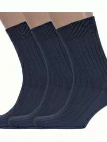 Комплект из 3 пар мужских носков Брестские (БЧК) из 100% хлопка, 3-14С2220, рис. 055, ТЕМНО-СЕРЫЕ