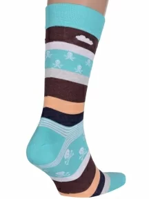 Мужские носки LORENZline, Е23, БИРЮЗОВЫЕ С ЧЕРЕПАМИ