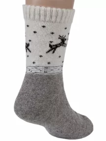 Детские носки из 100% монгольской шерсти (Монголка), 02105, СЕРЫЕ