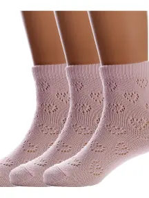 Комплект из 3 пар детских носков Conte kids рис. 696, СВЕТЛО-РОЗОВЫЕ (3-20С-204СП)