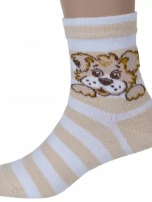 Детские носки "Красная ветка", С-542, БЕЛО-БЕЖЕВЫЕ