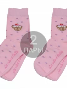 Комплект из 2 пар детских носков ХОХ, 2-D-3R8, РОЗОВЫЕ
