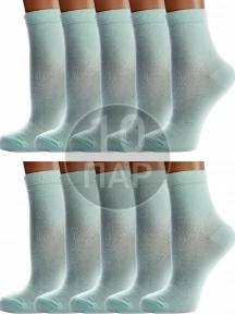 Комплект из 10 пар детских носков Conte kids, 10-13С-9СП, рис. 611, БЛЕДНО-БИРЮЗОВЫЕ