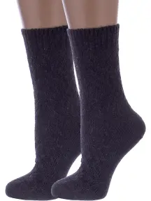 Комплект из 2 пар женских полушерстяных носков RuSocks (Орудьевский трикотаж) ТЕМНО-СЕРЫЕ (2-Ж3-38847)