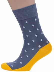 Мужские носки MSCLUB №М47, nm-534, ТЕМНО-СЕРЫЕ с желтым