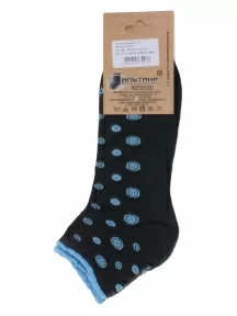 Женские носки Альтаир, С211, ЧЕРНЫЕ с голубыми пуговицами