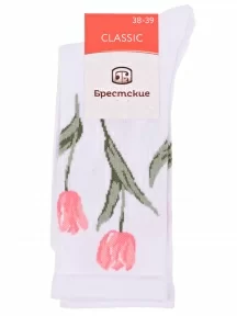 Женские спортивные носки Брестские (БЧК), 20С1141, рис. 568, БЕЛЫЕ