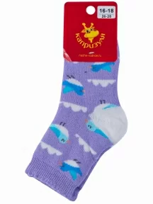 Детские махровые носки "НАШЕ" Смоленской чулочной фабрики, 232С13, рис. 13, СИРЕНЕВЫЕ №12-2