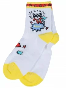 Детские спортивные носки "Борисоглебский трикотаж", 8С229, БЕЛО-ЖЕЛТЫЕ