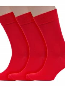 Комплект из 3 пар мужских носков Sergio Di Calze (PINGONS) из мерсеризованного хлопка, 3-17SC6, КРАСНЫЕ