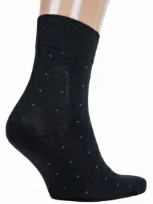 Мужские бамбуковые носки RuSocks (Орудьевский трикотаж), М3-14785, ЧЕРНЫЕ с джинсовыми точками