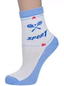 Спортивные подростковые носки LORENZline, П16, БЕЛО-ГОЛУБЫЕ