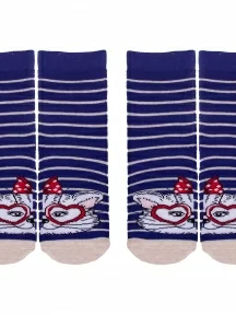 Комплект из 2 пар женских махровых носков Hobby Line, 2-Нжм8845-04-01, СИНИЕ