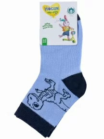 Детские носки "Борисоглебский трикотаж", 8С740, ГОЛУБЫЕ с темно-синим