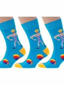 Комплект из 3 пар мужских носков MSCLUB №М06, msk3-М06, NM-77Э, ГОЛУБЫЕ