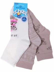 Комплект из 3 пар детских носков Брестские (БЧК), 14С3081/3, рис. 1093 молочные, капучино