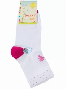Детские носки LORENZline, Л77, БЕЛЫЕ с малиновым