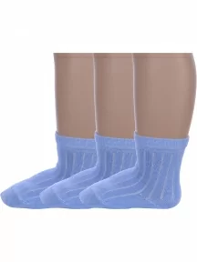 Комплект из 3 пар детских носков Альтаир, 3-М20, ГОЛУБЫЕ