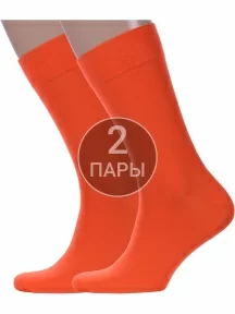 Комплект из 2 пар мужских носков Sergio Di Calze (PINGONS) из мерсеризованного хлопка, 2-17SC6, ОРАНЖЕВЫЕ