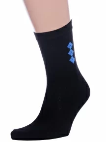 Мужские носки Альтаир, С45, ЧЕРНЫЕ с васильковым