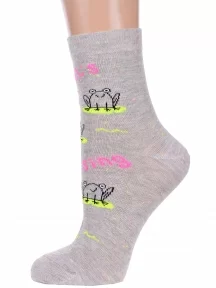 Женские носки Брестские (БЧК), 21С1150, рис. 488, СВЕТЛО-СЕРЫЕ МЕЛАНЖ