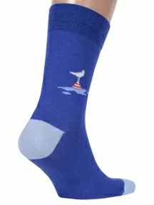 Мужские носки MSCLUB №М29, nm-312, СИНИЕ с отдыхающим и чайкой