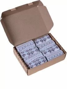 Набор из 8 пар женских полушерстяных носков (ТМ Grinston socks), PG-17D4-8, БЕЛЫЕ