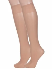 Комплект из 2 пар женских гольфов Conte Natural, телесные (2-14С-57СП/Tension soft 40Г)