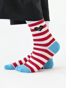Носки unisex St. Friday Socks, tel-1069-02, "Дела сердечные, полоски поперечные"