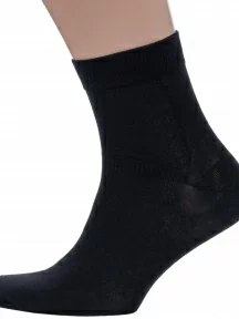 Мужские укороченные носки из 100% хлопка Grinston socks (PINGONS), 15D12, ЧЕРНЫЕ