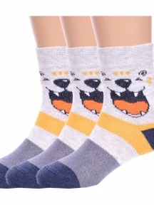 Комплект из 3 пар детских носков Брестские (БЧК), 3-14С3081, рис. 4013, СВЕТЛО-СЕРЫЕ МЕЛАНЖ